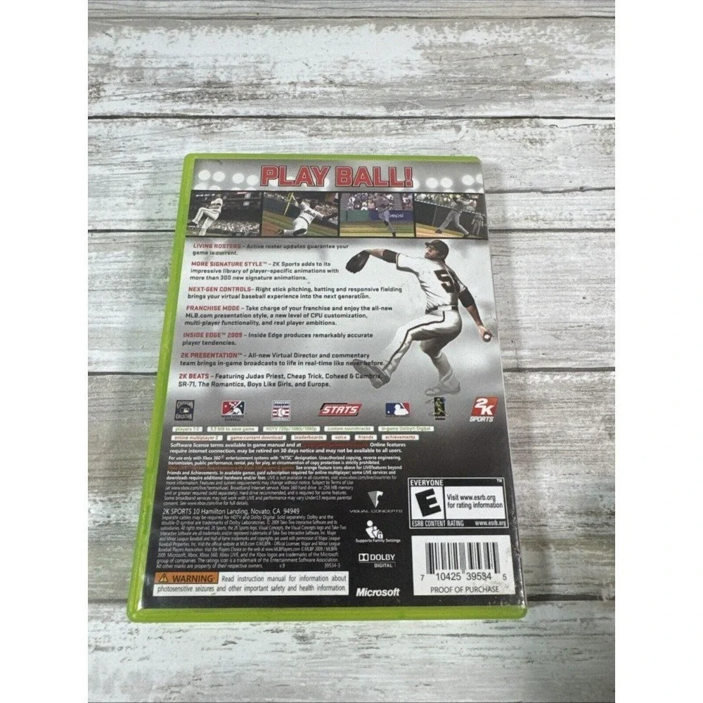 Xbox 360 games 2009MLB Major League Baseball 2K9 —‎ Complete! Fast Shipping!